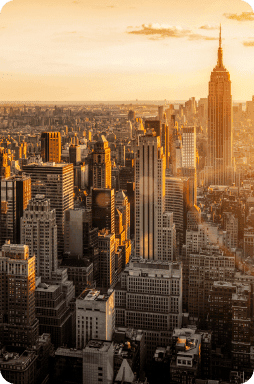 New York skyline at sunset