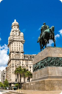 View over Plaza Independencia in Montevideo
