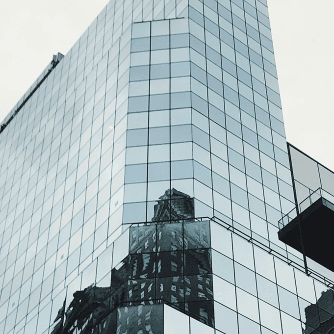 view of a building from above